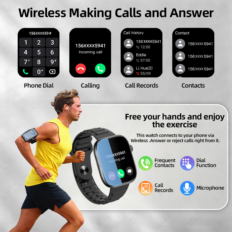Умные часы LIGE для мужчин с H – обзор и цена Smartwatch Custom